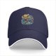 Black Baseball Cap with One Piece Straw Hat Pirate Graphic
