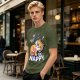 Olive T-Shirt with Don't Worry Be Nappy Sleeping Cat Graphic