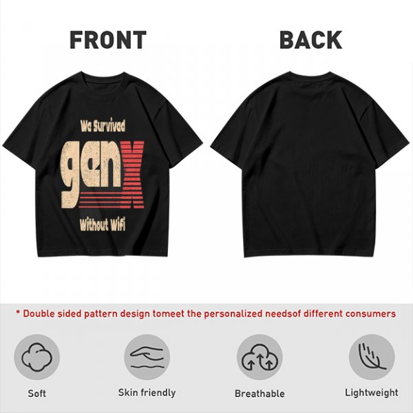 Gen X We Survived Without Wifi Graphic T-Shirt