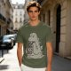 Olive T-Shirt Featuring Godzilla Eating Ramen