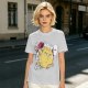 Oversized Olive T-Shirt with Saitama 'OK' Anime Graphic Print