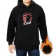 Black hoodie with 'I Make My Own Luck' black cat graphic
