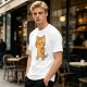 Olive T-Shirt With Cute Orange Tabby Cat Graphic