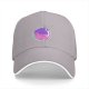 Black Baseball Cap With Colorful Bubble Cat Graphic Print