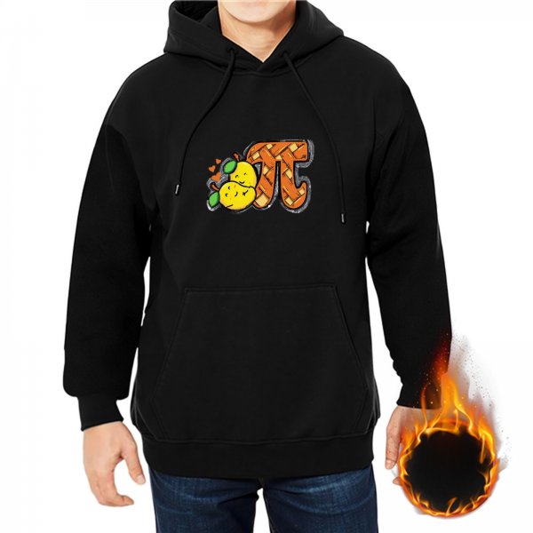 Black Hoodie with Apple Pi Pie Graphic Design