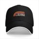 Black baseball cap with retro rainbow and 'All I want to do is illegal in this cosmos' text