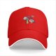 Black baseball cap with 'More Coffee!' monster graphic print