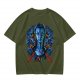 Olive T-Shirt with Na'vi Character and Pandora Creatures Artwork