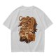 Olive T-Shirt with Coffee Vending Machine and Cats Graphic
