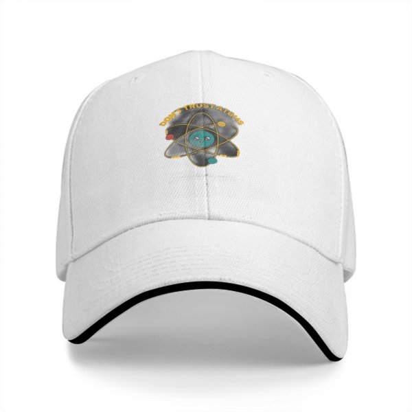 Don't Trust Atoms Graphic Black Baseball Cap