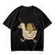 Olive T-Shirt Featuring Frog Riding Duck Holding Knife