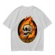 Olive T-Shirt With Roast In Peace Flaming Skull Graphic