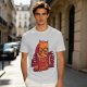 Olive T-Shirt With Nerdy Ginger Cat Reading Book Print