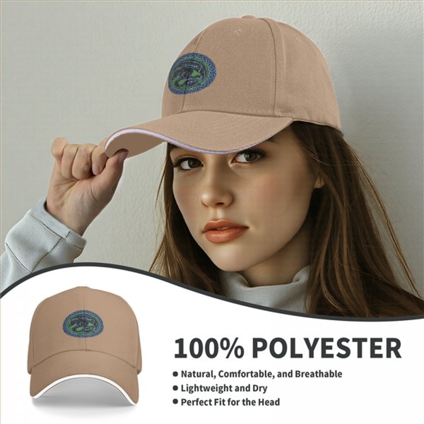 Black Baseball Cap With Celtic Knot Dragon Emblem