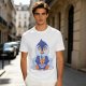 Olive T-shirt with Cute Penguin Drinking Boba Tea Print