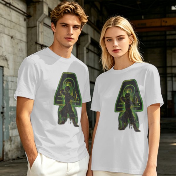 Olive T-shirt with Earth Bender Silhouette Graphic
