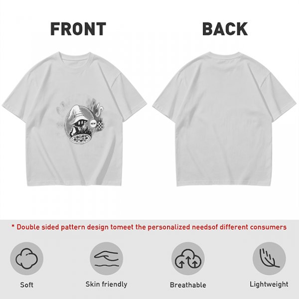 Olive Green T-Shirt With Wizard And Pizza Graphic Print