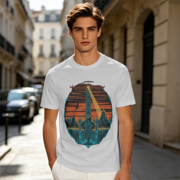 Lord of the Rings Dark Tower Graphic Olive T-Shirt