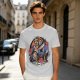 Olive T-shirt featuring The Cursed Prince Beast with roses and candelabra