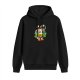 Black Hoodie With Cartoon Coffee Mug Graphic Design