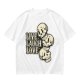 Olive Graphic T-Shirt with Live Laugh Love and Stacked Skulls
