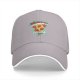 Black Baseball Cap With Pizza Slice Heart Print Design