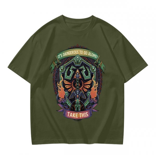 It's Dangerous To Go Alone Take This Zelda Themed Graphic T-Shirt