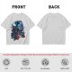Olive T-shirt with fantasy warrior and moon graphic print