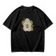 Olive Green T-Shirt With Cute Totoro And Leaf Print