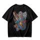 Olive T-shirt with 80s villain cartoon characters print