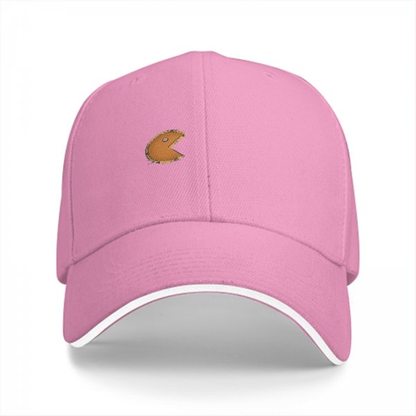 Black Baseball Cap With Retro Pac-Man Graphic Design