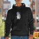 Black hoodie with Totoro holding umbrella graphic