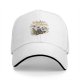 Black baseball cap with 'Make Coffee Not War' graphic print