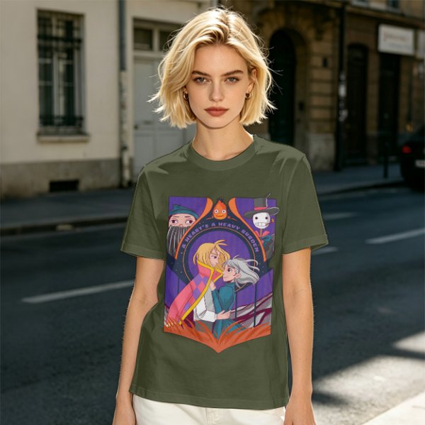 Howl's Moving Castle Characters Graphic Tee for Fans