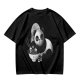 Olive T-Shirt With Panda Eating Ramen Graphic Print