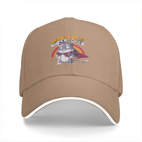 Anxiety Is My Superpower Cat Graphic Black Baseball Cap