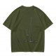Olive Green Oversized T-Shirt With Abstract Line Art Print
