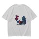 Olive T-Shirt With Dark Souls Knight At Campfire Death Sign Print
