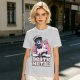 Olive t-shirt with cute grim reaper riding unicorn and death metal graphic