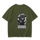 Olive T-Shirt with Black Cat Wizard 'Master of the Dork Arts' Print