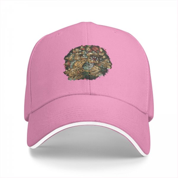 Black Baseball Cap With Detailed Fantasy Monster Art Print
