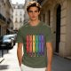Olive T-Shirt With Rainbow Pride Cats Graphic