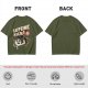 Olive graphic tee with caffeine kick cartoon coffee cup design