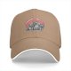 Black baseball cap with highly motivated raccoon graphic and retro rainbow