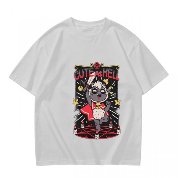 Olive Graphic T-Shirt With Cute As Hell Cult Lamb Print