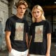 Olive T-Shirt With Retro Mountain And Ramen Noodle Landscape Print