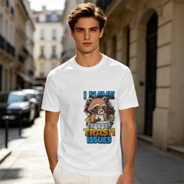 I Have Trash Issues Raccoon Graphic T-Shirt Design