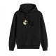Black Hoodie With Cat Poking Globe Artwork Print