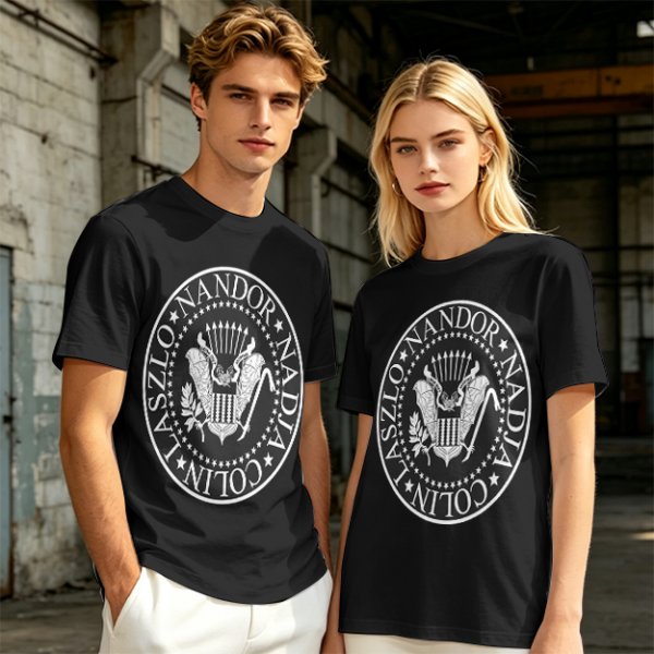 Olive T-Shirt with Vampire Roommates Names Presidential Seal Print