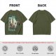 Olive T-Shirt With Pirate Ship In Glass Jar Artwork